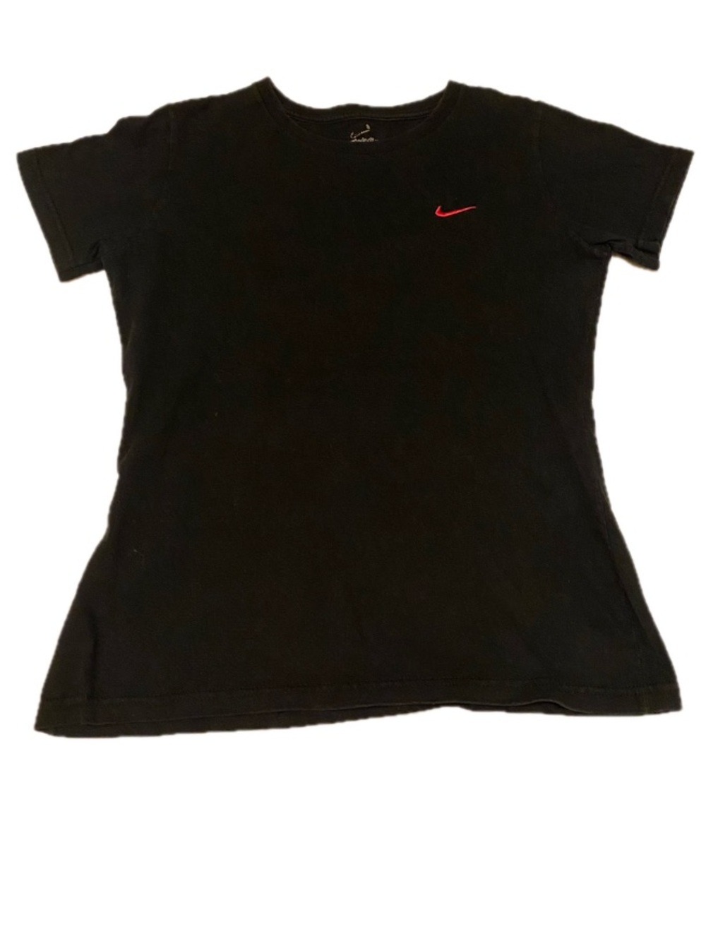 Nike Women's Black T-Shirt Pink Logo Casual Activewear Summer Athletic Tee